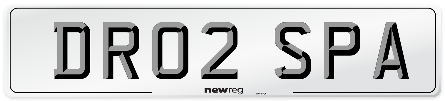 DR02 SPA Number Plate from New Reg